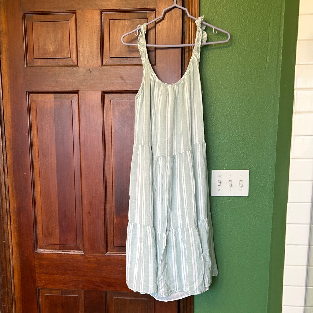 Striped Linen Sleeveless Dress